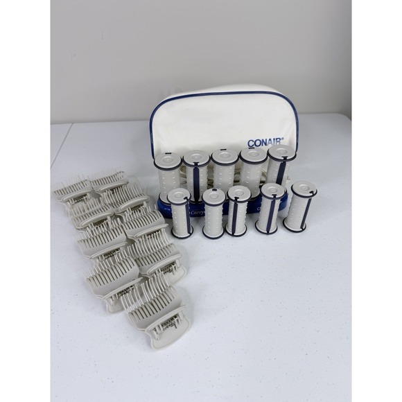 Conair Other - CONAIR Curl 'N Carry Travel Hot Rollers Set 10 Rollers 9 Clips Vintage Works